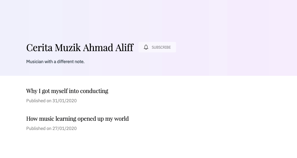 Screenshot of Ahmad Aliff's Telescope blog