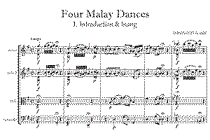 Thumbnail of sheet music for Four Malay Dances